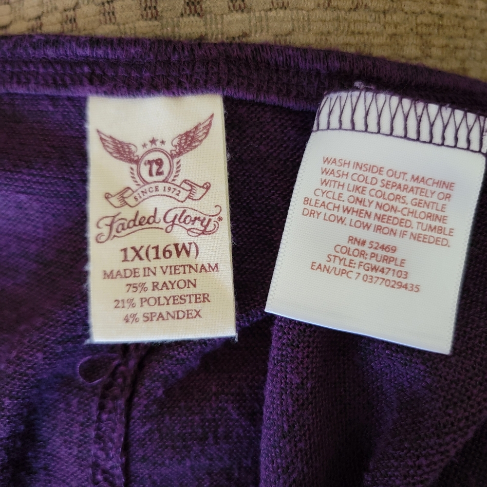 Purple Rhinestone Bedazzled Knit Top - Picture 7 of 7